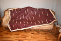 Leather Sofa Throw | Bordeaux  Leather Blanket | handmade Sofa Slipcover | Sofa Cover | leather With Fur Sofa Cover Throw