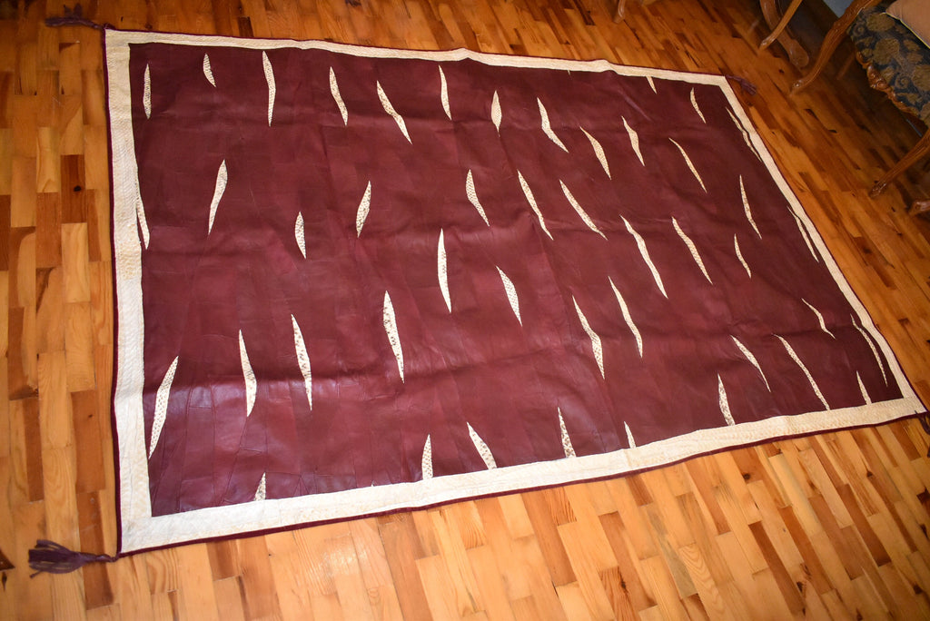 Leather Sofa Throw | Bordeaux  Leather Blanket | handmade Sofa Slipcover | Sofa Cover | leather With Fur Sofa Cover Throw