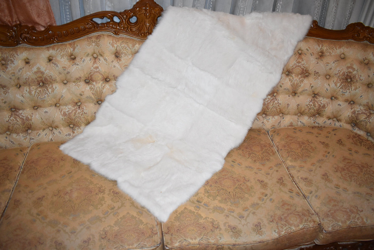 White Rabbit plate | rabbit fur blanket | fur throw | fur sofa cover