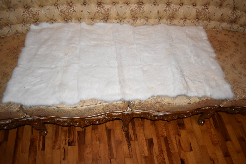 White Rabbit plate | rabbit fur blanket | fur throw | fur sofa cover