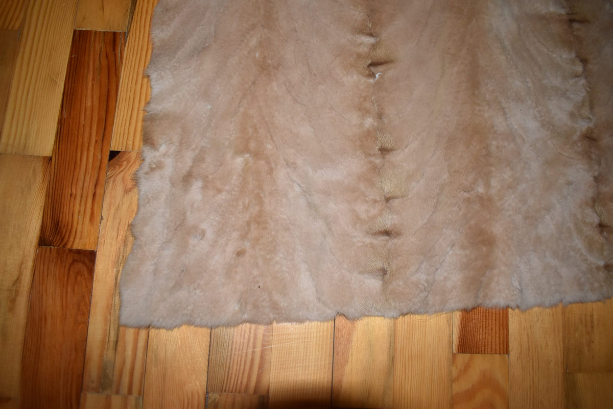 Sofa cover | Luxury Fur Throw | Beige Sheared Mink Fur Cover Blanket | Armchair Cover Made of Real Fur