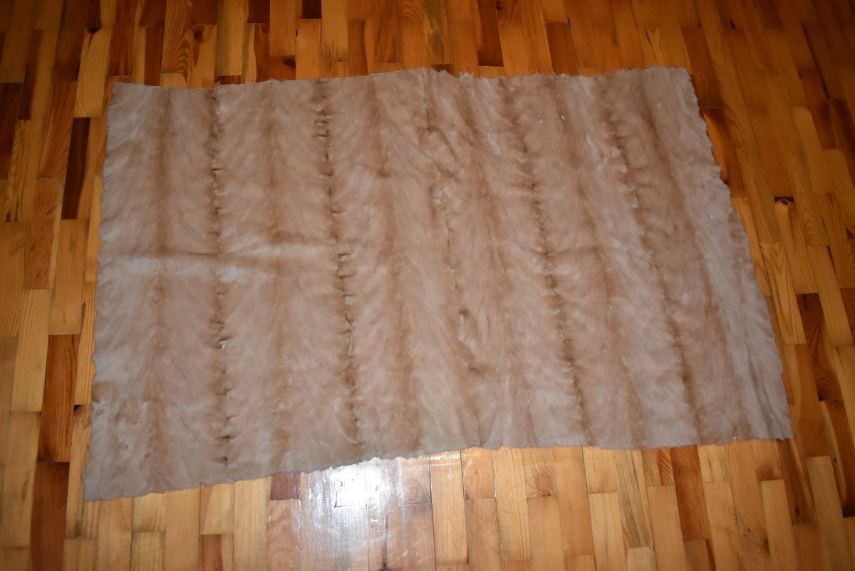 Sofa cover | Luxury Fur Throw | Beige Sheared Mink Fur Cover Blanket | Armchair Cover Made of Real Fur