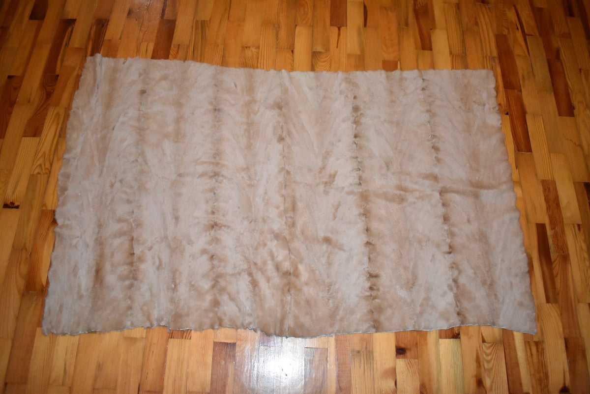 Sofa cover | Luxury Fur Throw | Beige Sheared Mink Fur Cover Blanket | Armchair Cover Made of Real Fur