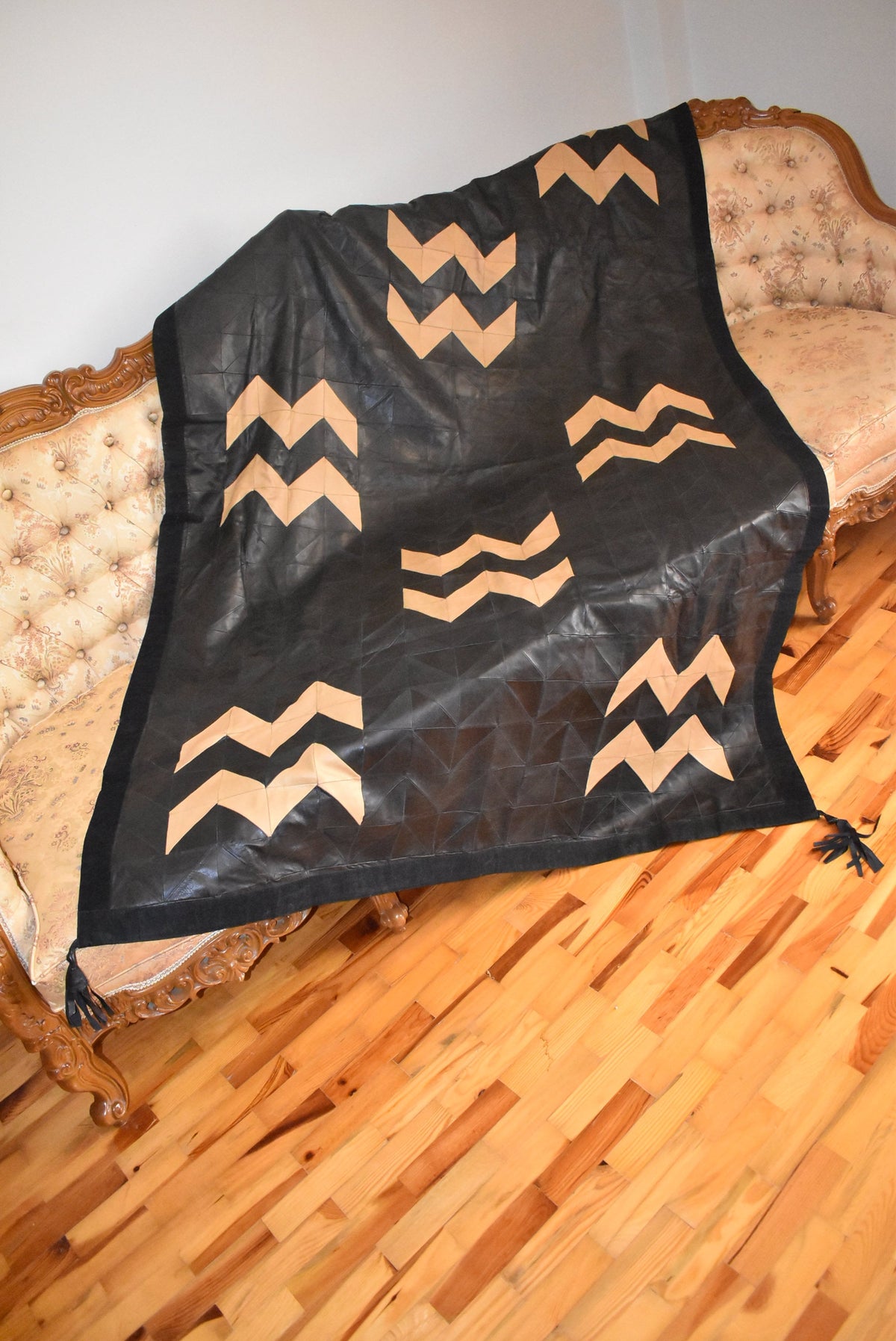 Real Leather Sofa Throw Cover  |  Leather Blanket |  handmade Sofa Slipcover | Cover Throw | leather With Fur Sofa Cover Throw