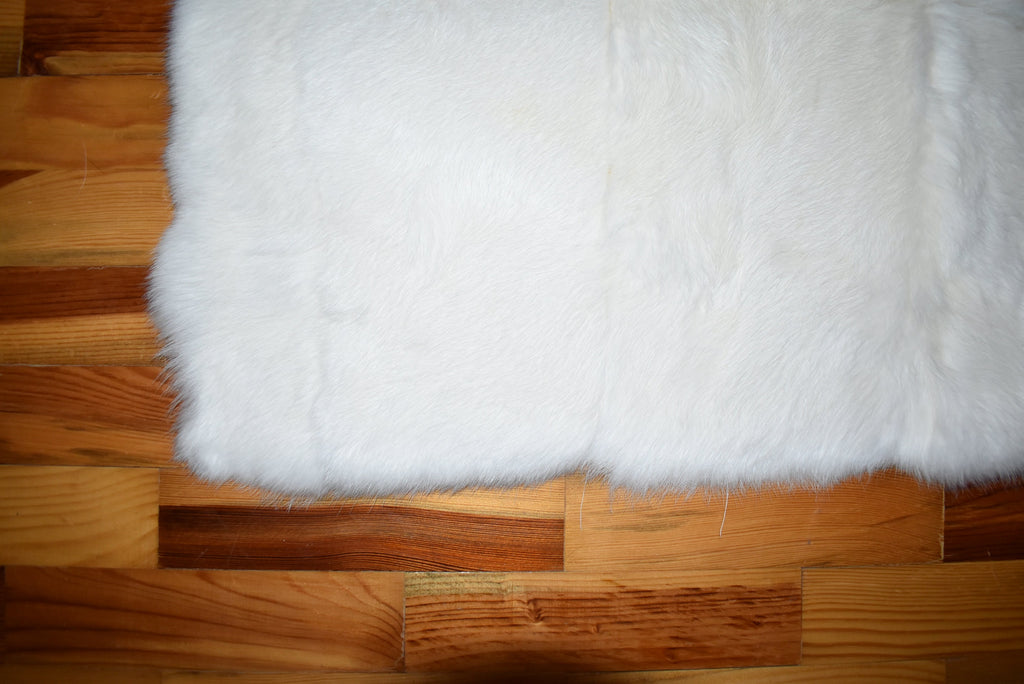 White Rabbit plate | rabbit fur blanket | fur throw | fur sofa cover