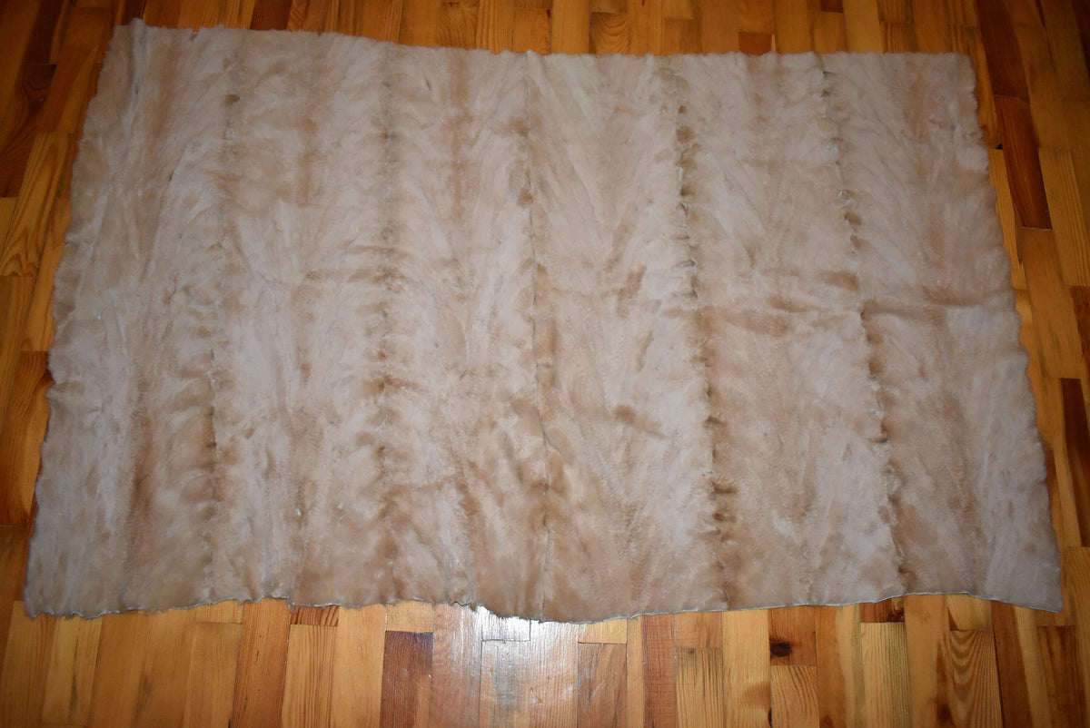 Sofa cover | Luxury Fur Throw | Beige Sheared Mink Fur Cover Blanket | Armchair Cover Made of Real Fur