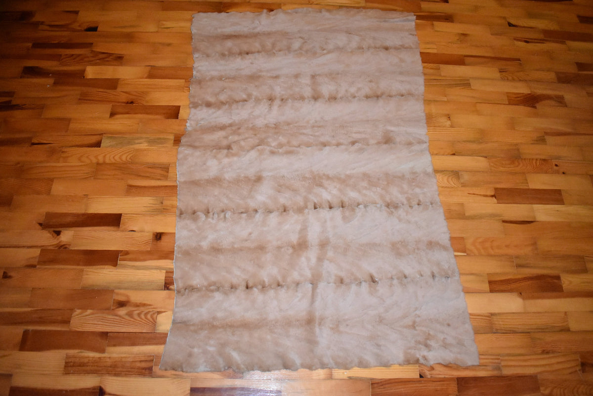 Sofa cover | Luxury Fur Throw | Beige Sheared Mink Fur Cover Blanket | Armchair Cover Made of Real Fur