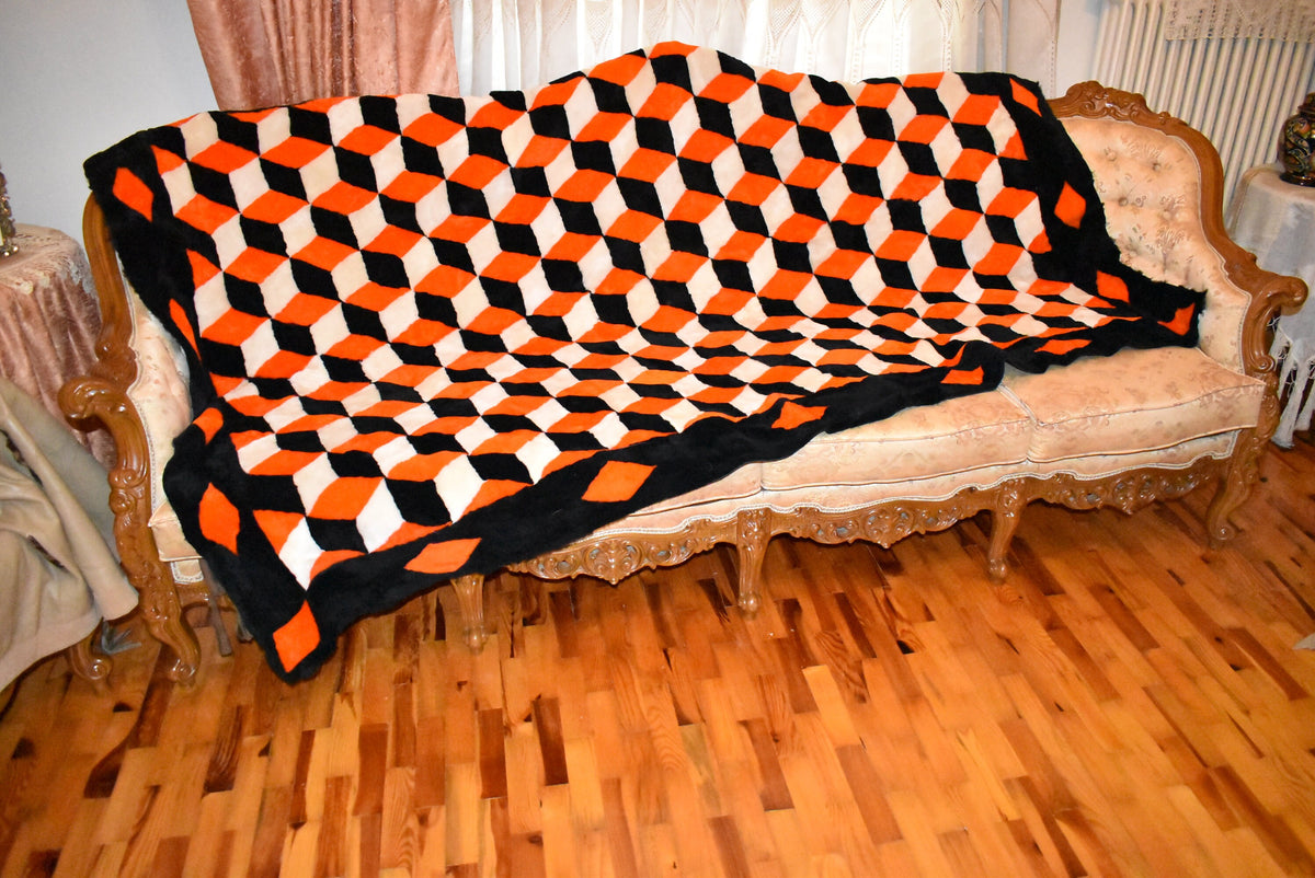 Shearling Sofa Cover | Sofa Throw  Blanket | Handmade  Fur Throw | Sheepskin Fur Bedspread