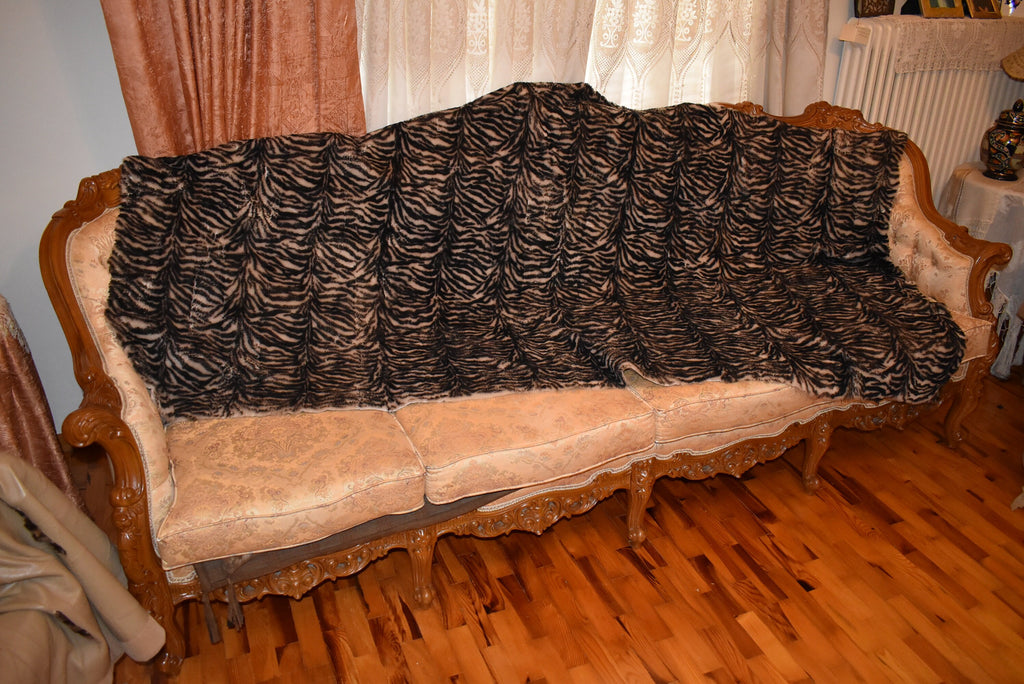 Shearling Sofa Cover | Sofa Throw  Blanket | Handmade  Fur Throw | Sheepskin Fur Bedspread