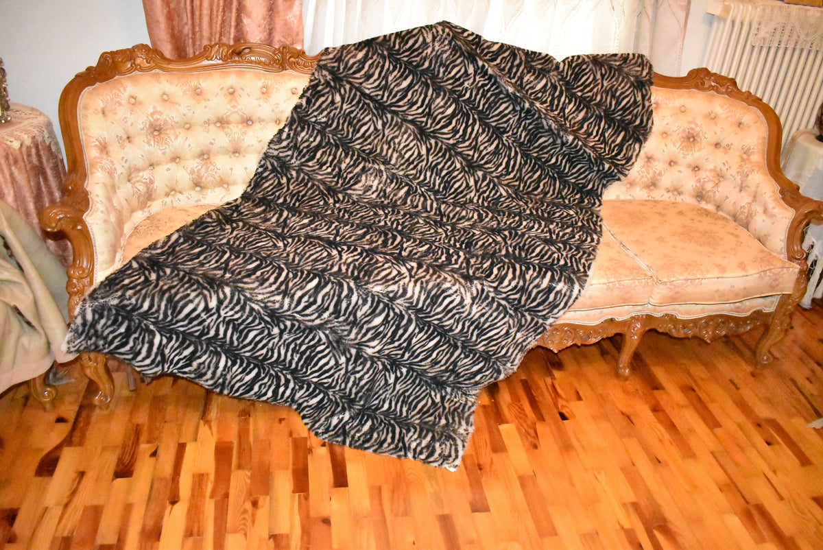Shearling Sofa Cover | Sofa Throw  Blanket | Handmade  Fur Throw | Sheepskin Fur Bedspread