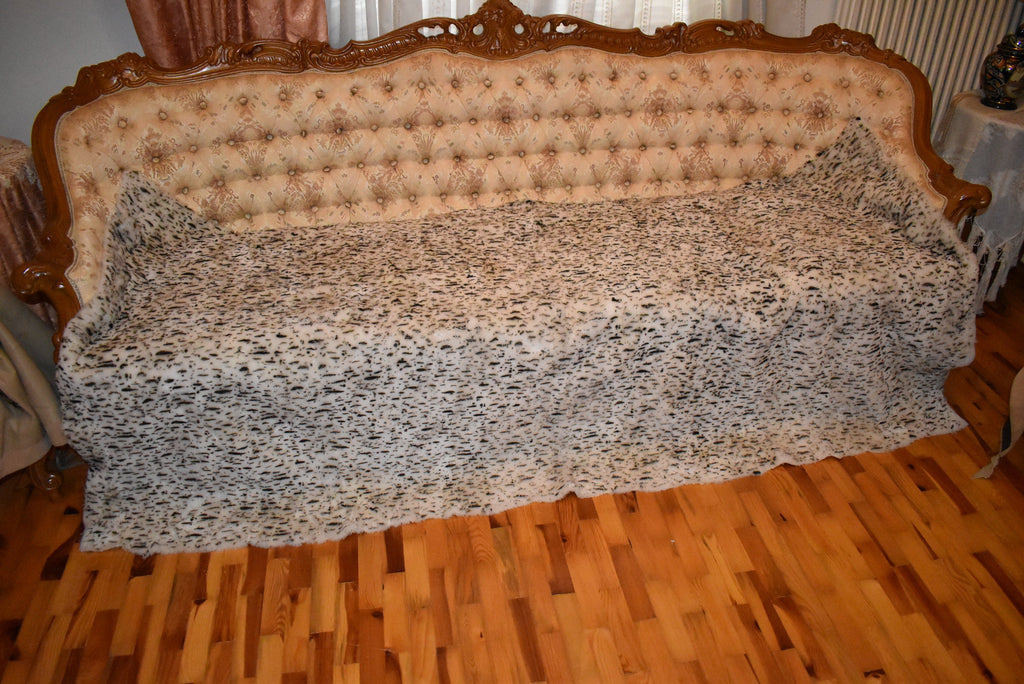 Shearling Sofa Cover | Sofa Throw  Blanket | Handmade  Fur Throw | Sheepskin Fur Bedspread
