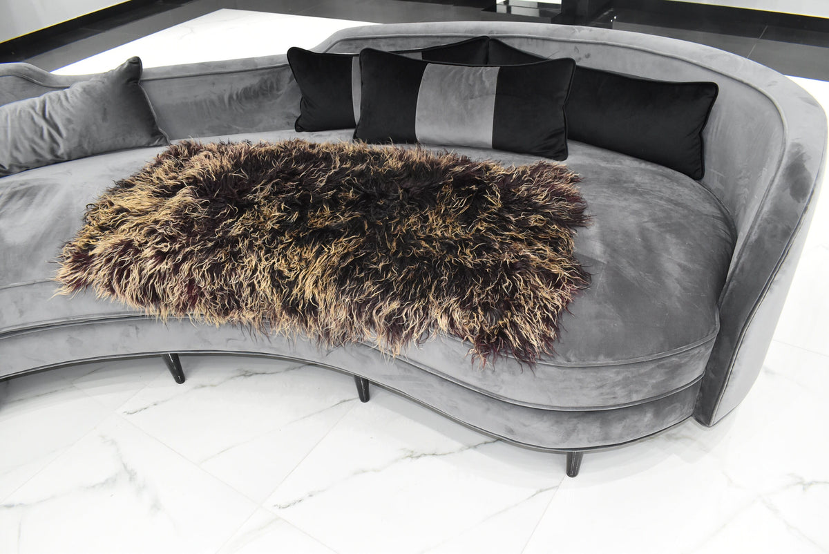 Mongolian Fur Throw | Fur Rug Plate | Fur Throw Blanket | Handmade Fur Throw