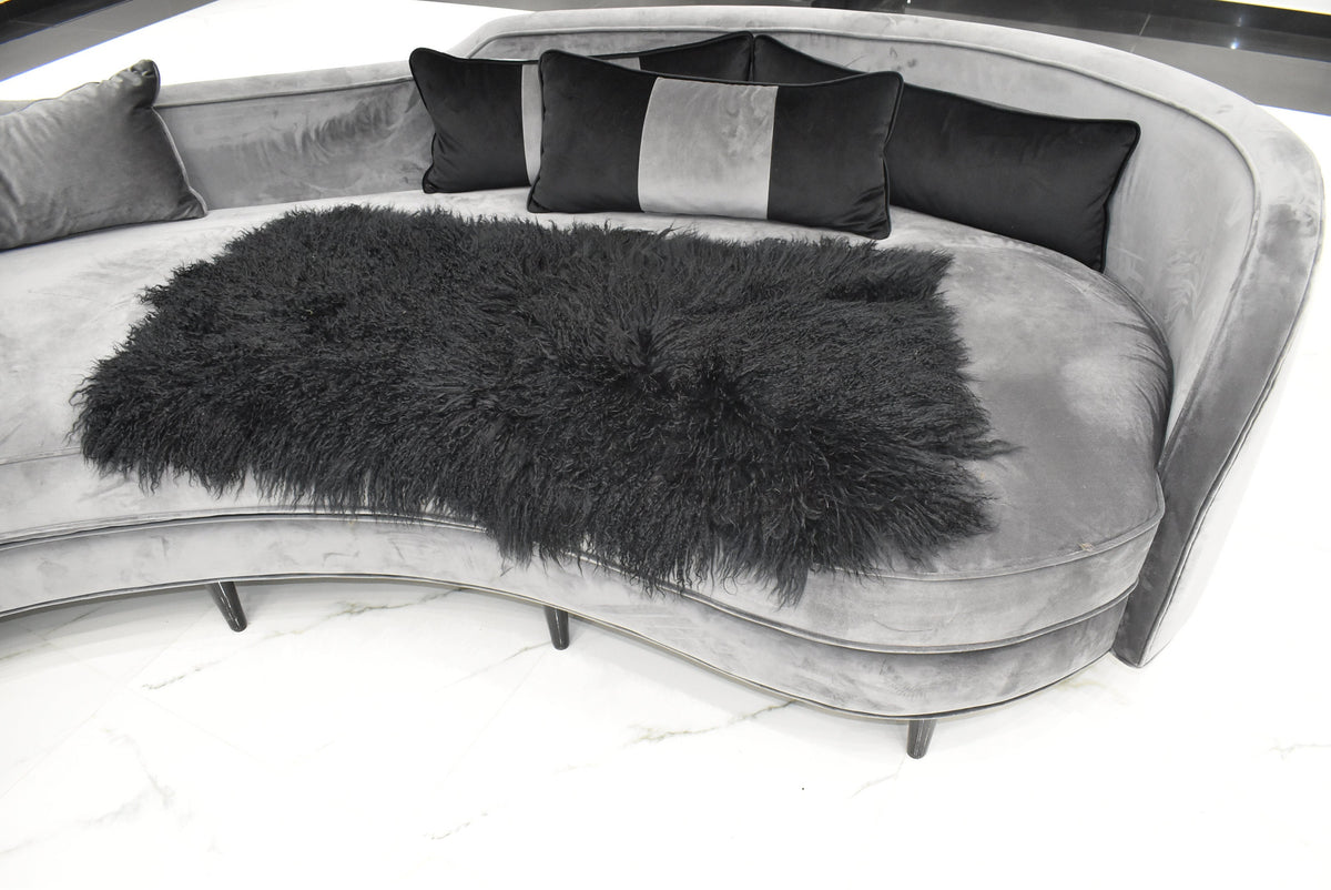 Mongolian Fur Rug | Mongolian Fur Throw  | Fur Blanket of mongolian Lamp fur  | Handmade Fur Throw