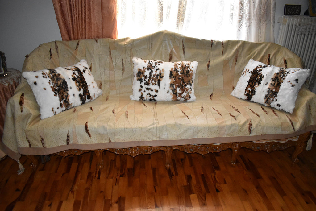 Fur pillow cover | Rex rabbit Fur Pillow Case | Fluffy Fur Pillow | Fur Home Accessories