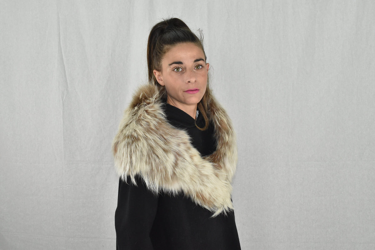 Beige Fox Fur Collar, handmade Fur collar, scarf  , women fur accessory , luxury gift