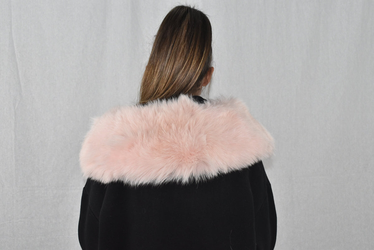 Fox Fur Collar / Scarf pink collor. Fashion fur Collar