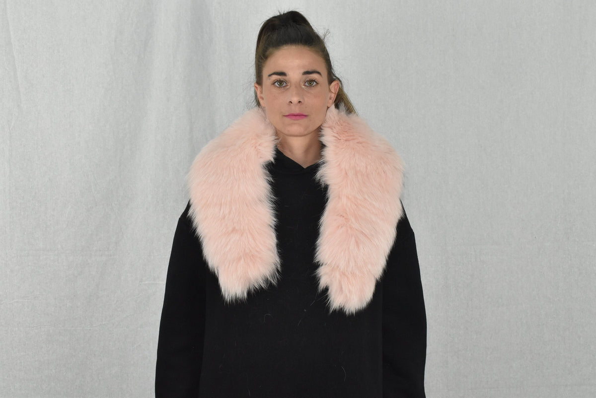 Fox Fur Collar / Scarf pink collor. Fashion fur Collar
