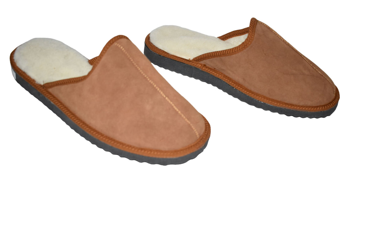 Cozy Sheepskin Slippers  |  sheariling Fur Slippers | Winter slippers |Men  Fur slippers | Leather Slippers
