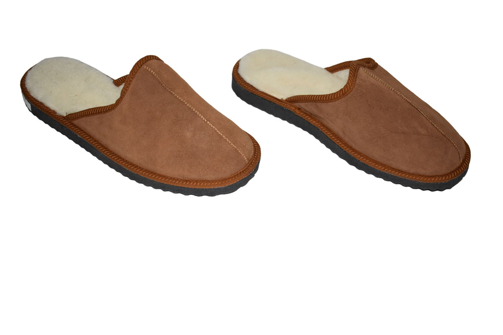 Cozy Sheepskin Slippers  |  sheariling Fur Slippers | Winter slippers |Men  Fur slippers | Leather Slippers