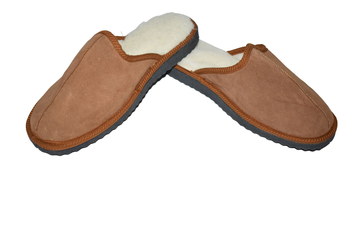 Cozy Sheepskin Slippers  |  sheariling Fur Slippers | Winter slippers |Men  Fur slippers | Leather Slippers