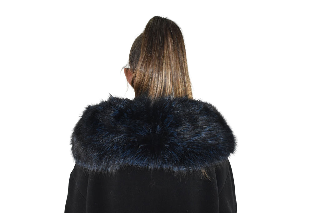 Gorgeous Real Natural Blue Black Color Fox Fur Collar