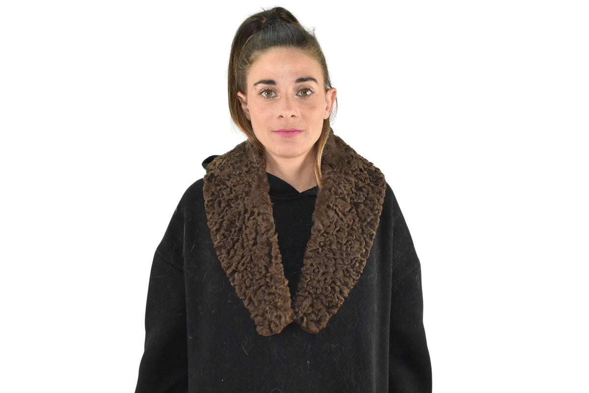 Karakul Fur Collar Brown Color, Winter Fur Collar For Men And Women,Winter  Coat collar