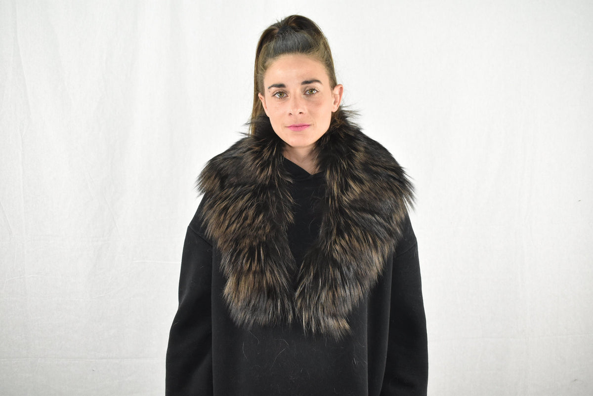 Gift For Her | Brow Fur Collar | Detachable fur collar  | Natural Fox Fur Collar | Fur Collar Jacket