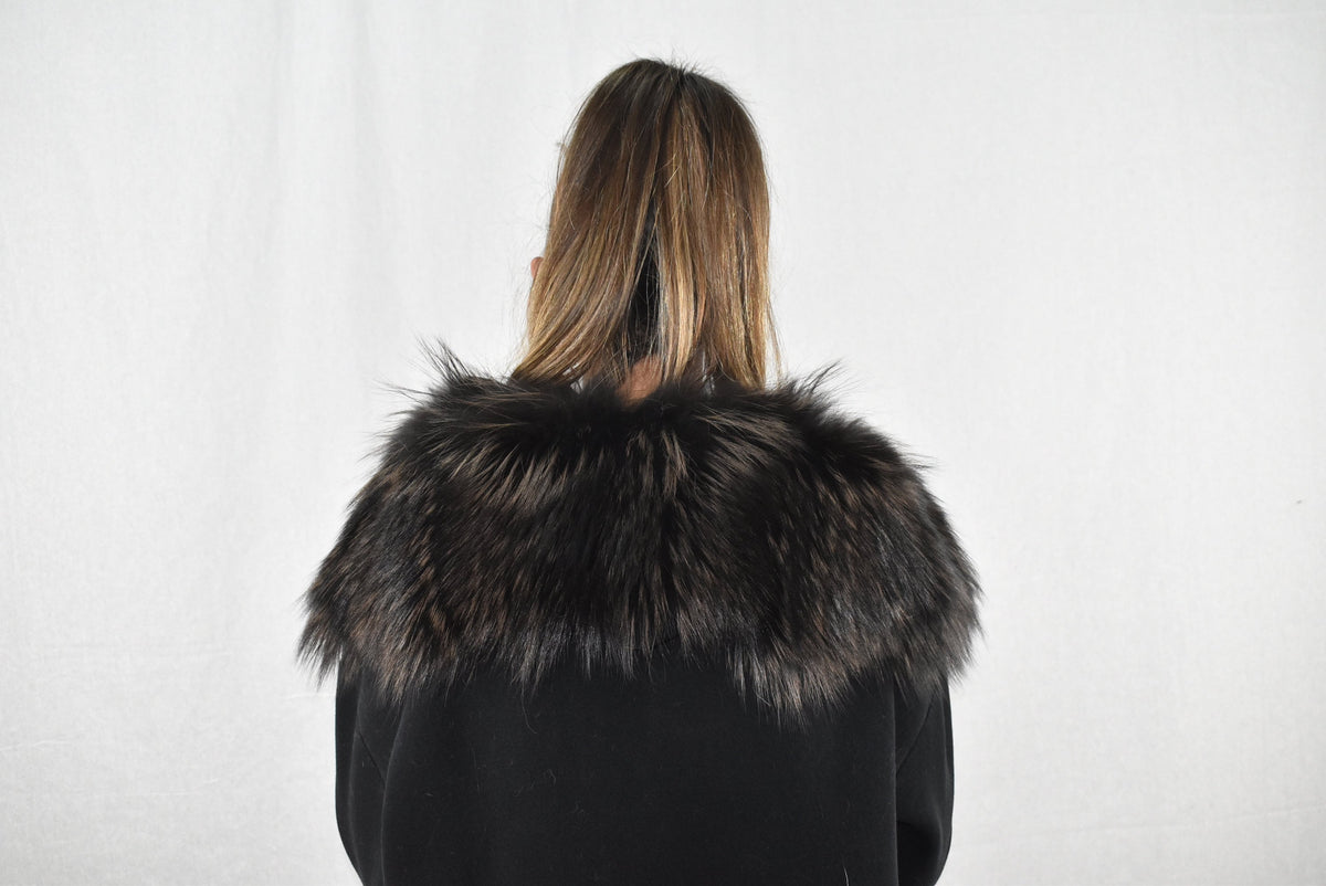 Gift For Her | Brow Fur Collar | Detachable fur collar  | Natural Fox Fur Collar | Fur Collar Jacket