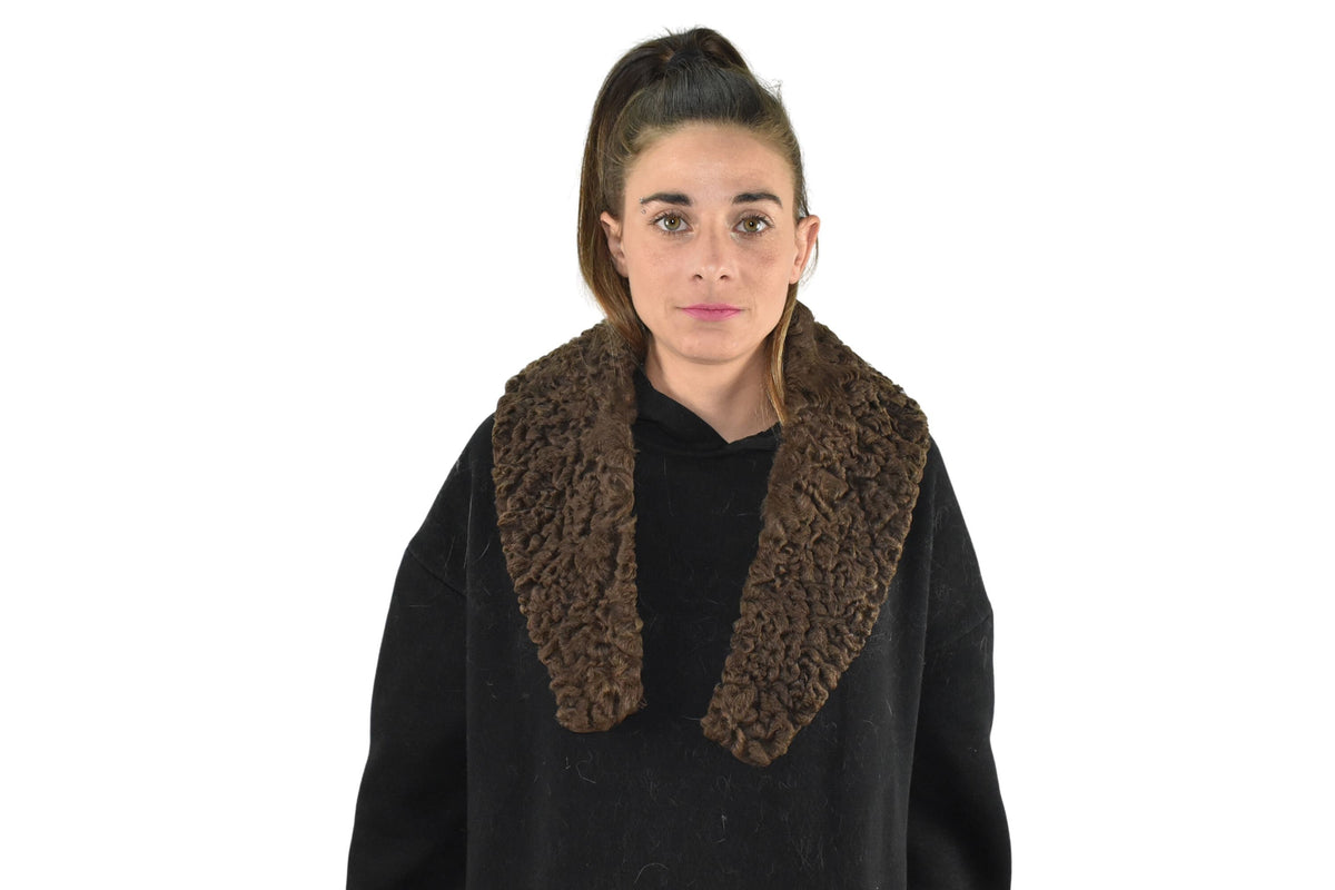 Karakul Fur Collar Brown Color, Winter Fur Collar For Men And Women,Winter  Coat collar