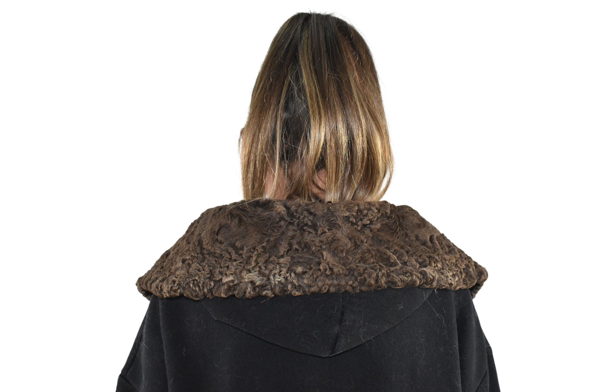 Karakul Fur Collar Brown Color, Winter Fur Collar For Men And Women,Winter  Coat collar