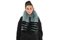 Natural Fox Fur Collar , Detachable Fur Collar petrol color , Winter Coat Collar ,Fur Accessories