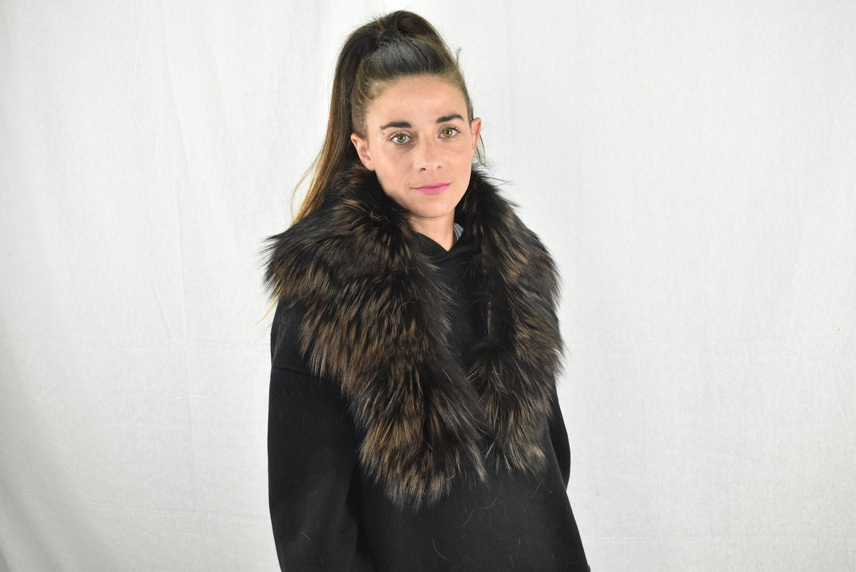 Gift For Her | Brow Fur Collar | Detachable fur collar  | Natural Fox Fur Collar | Fur Collar Jacket