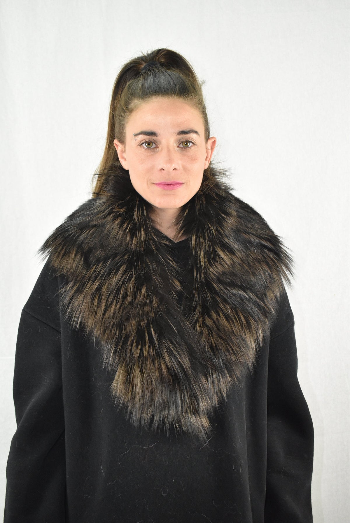 Gift For Her | Brow Fur Collar | Detachable fur collar  | Natural Fox Fur Collar | Fur Collar Jacket