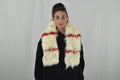 White cream and Red Fox Fur Collar- Scarf