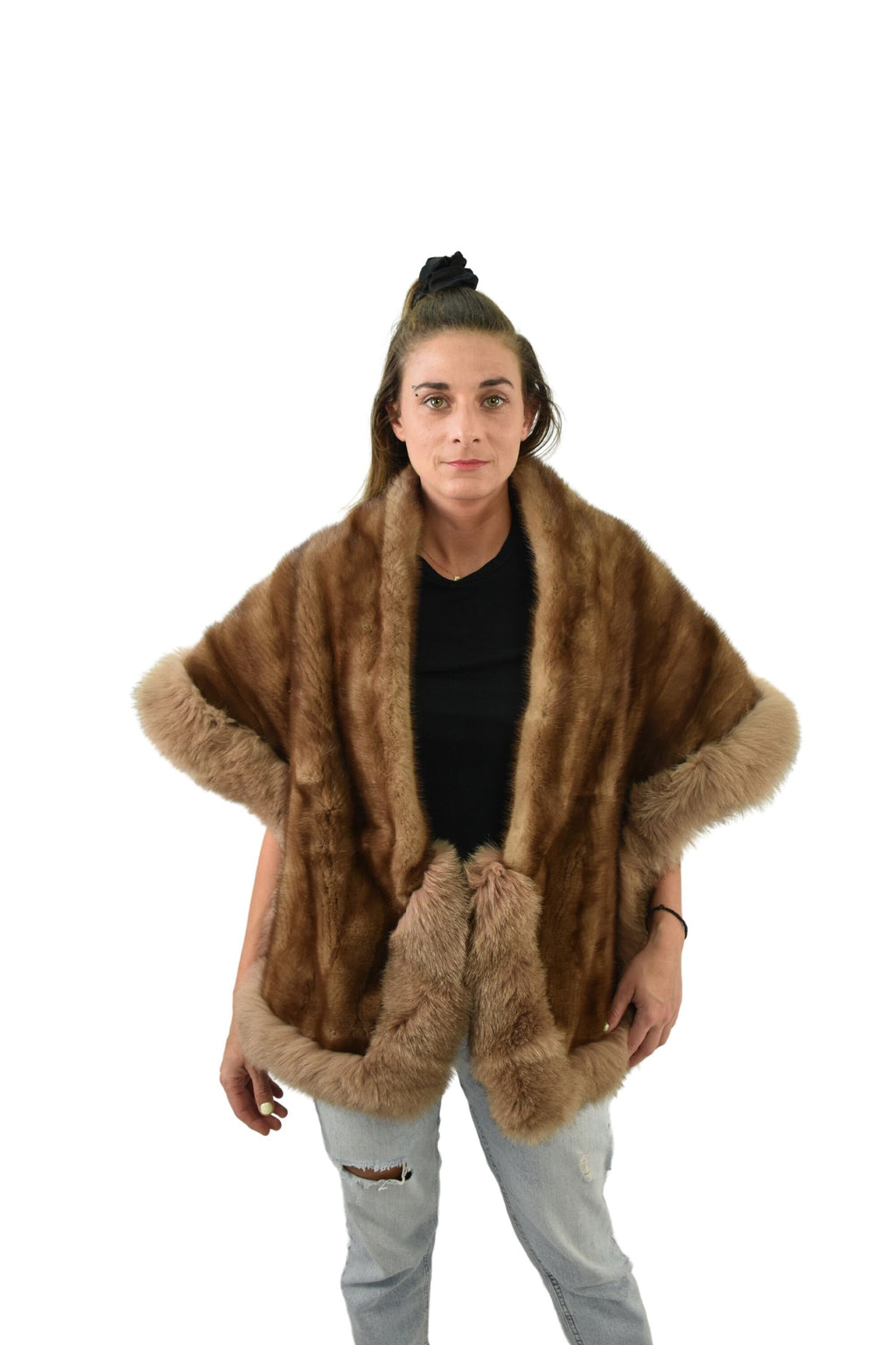 Mink Fur Stole | Mink With fox Etole | Fur Shawls | Luxury fur etole | Bride fur Etole | Mink Fur Wraps | Gift For Her
