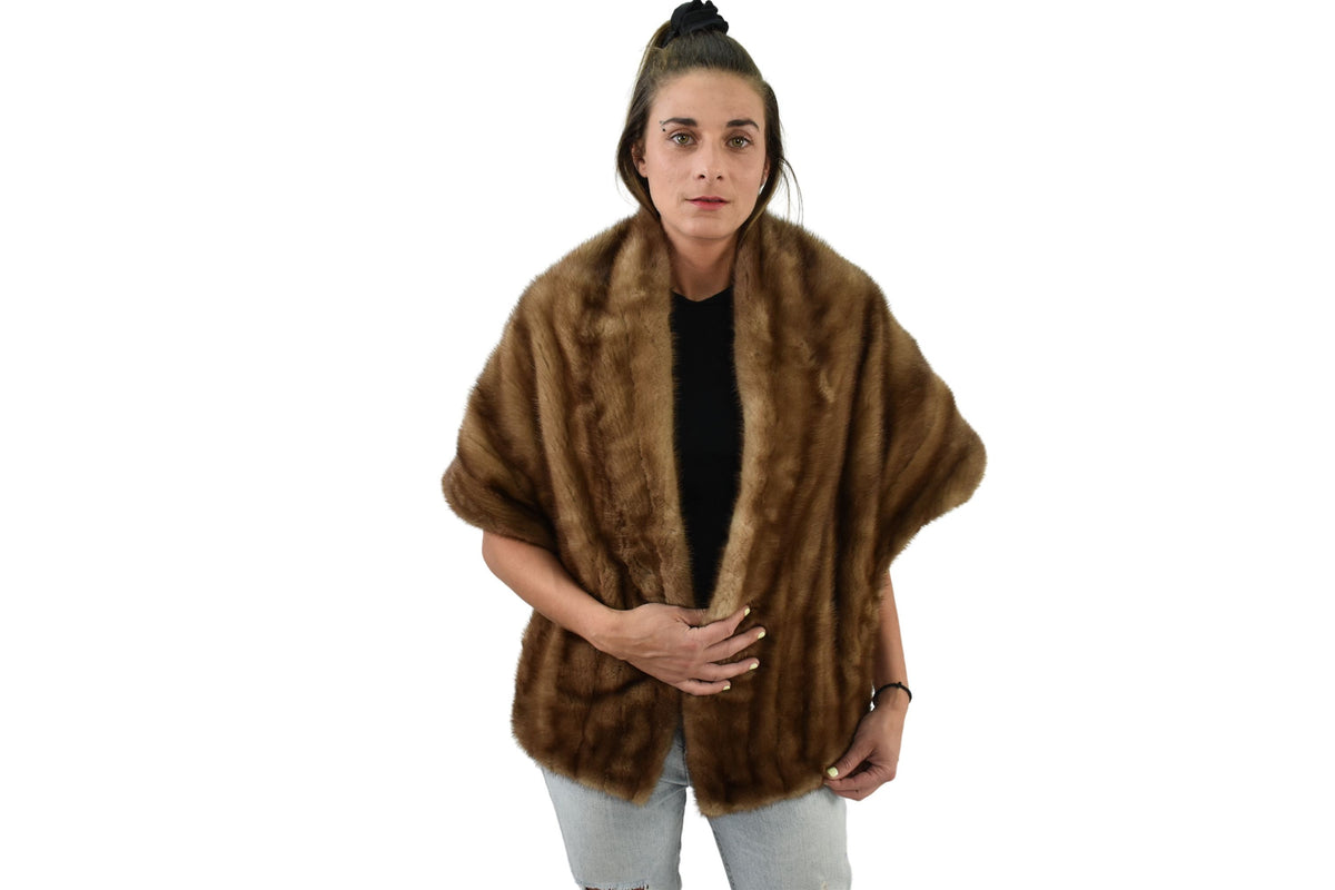 Handmade Mink Fur Stole: Luxury Bridal Shawl