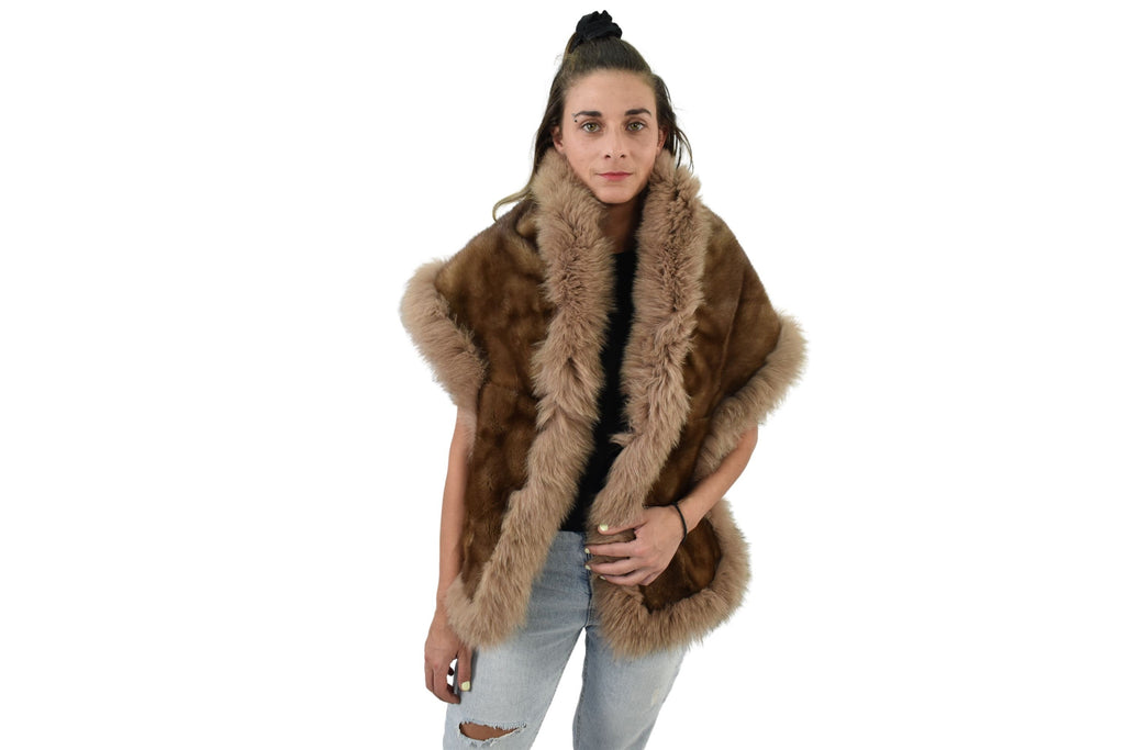Fur Etole | Mink With fox Stole | Fur Shawls | Luxury fur etole | Bride fur Etole | Mink Fur Wraps | Gift For Her