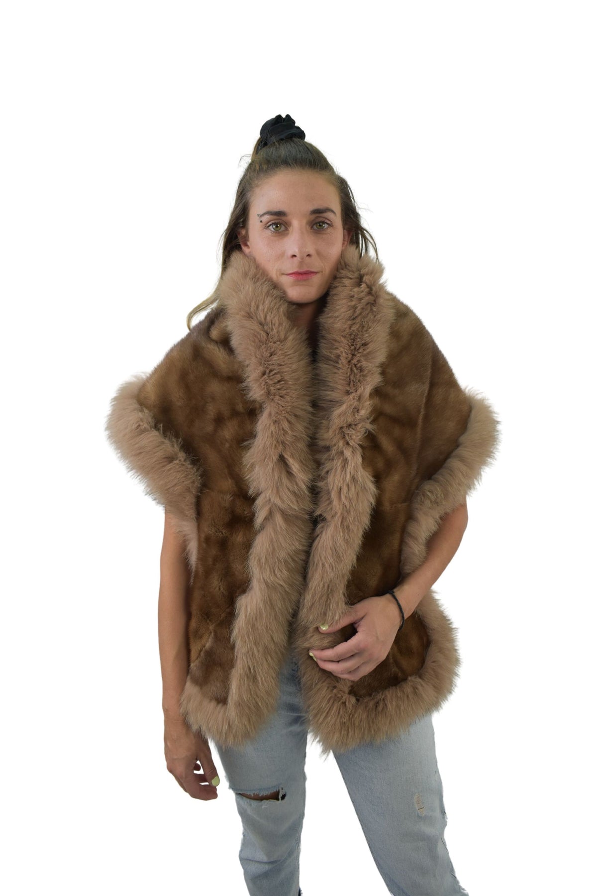 Fur Etole | Mink With fox Stole | Fur Shawls | Luxury fur etole | Bride fur Etole | Mink Fur Wraps | Gift For Her