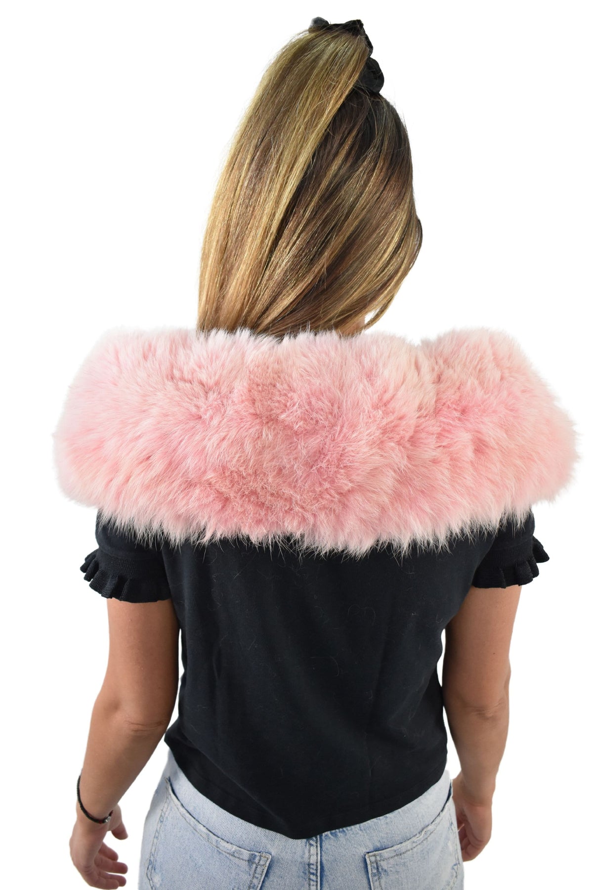 Fox Fur Collar, Pink Fur collar. Neck Wrap, Fur Scarf. Fur Wrap, Handmade Fur Collar