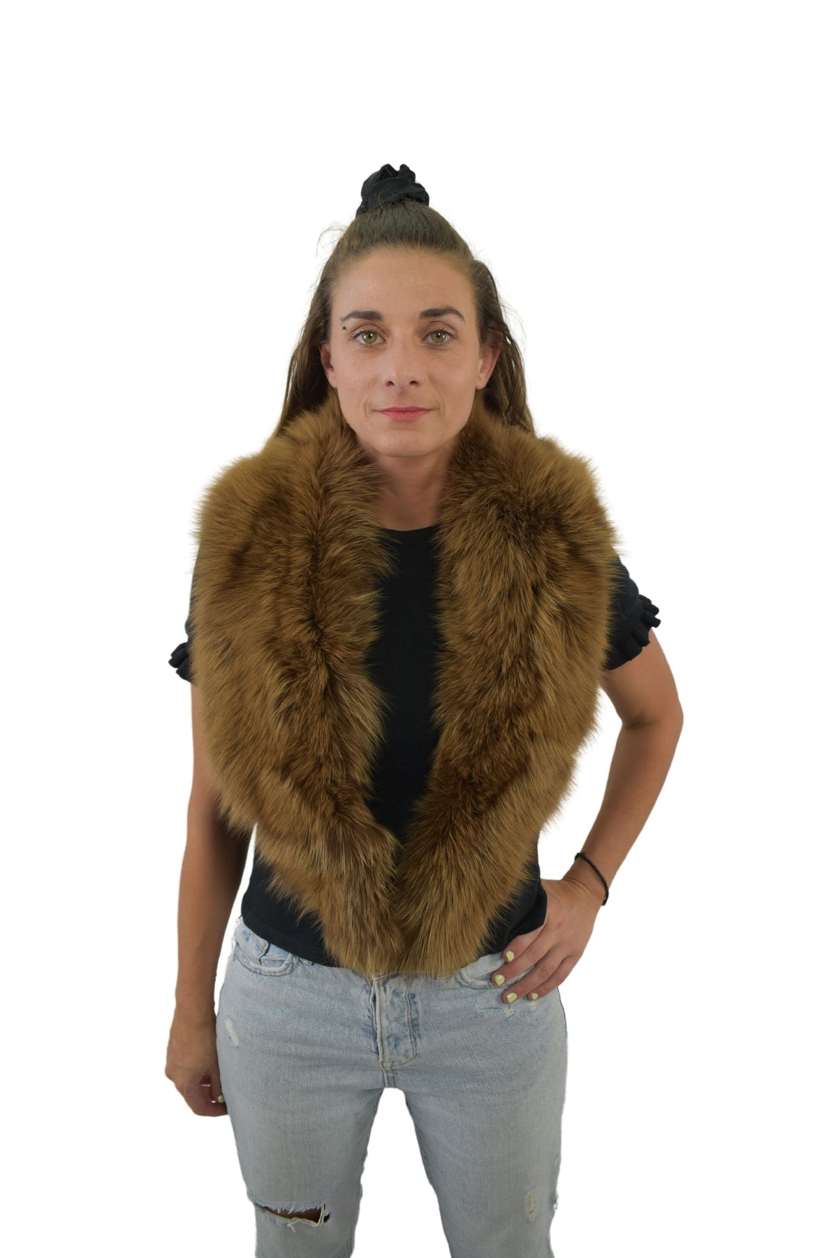 Fox Fur Collar . Real Big Fur Collar . Detachable Fur Colar . Fox Collar . Gift For Her