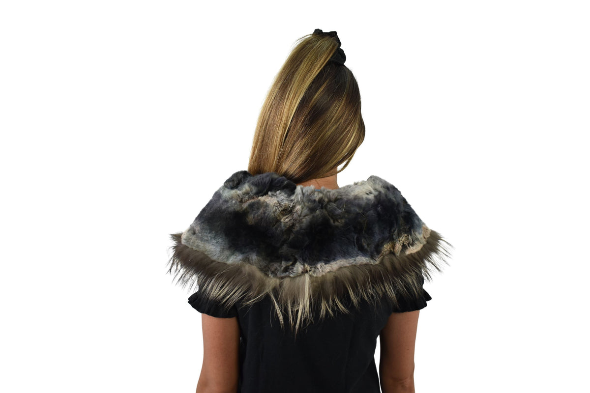 Natural Rex rabbit Fur Collar. Fox And Rex Rabbit Collar .  Fur Stole . Detacheble Fur Collar