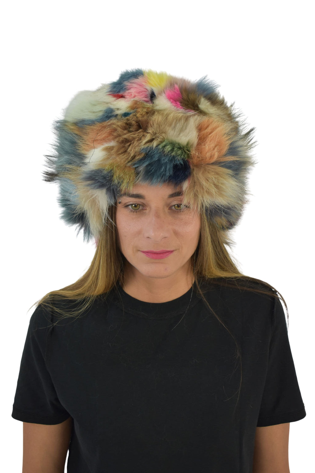 Colorfull Fur Hat | Fox Fur Hat  | Russian Fur Hat | Fox Fur Cap | Winter Hat For Women | Gift For Her