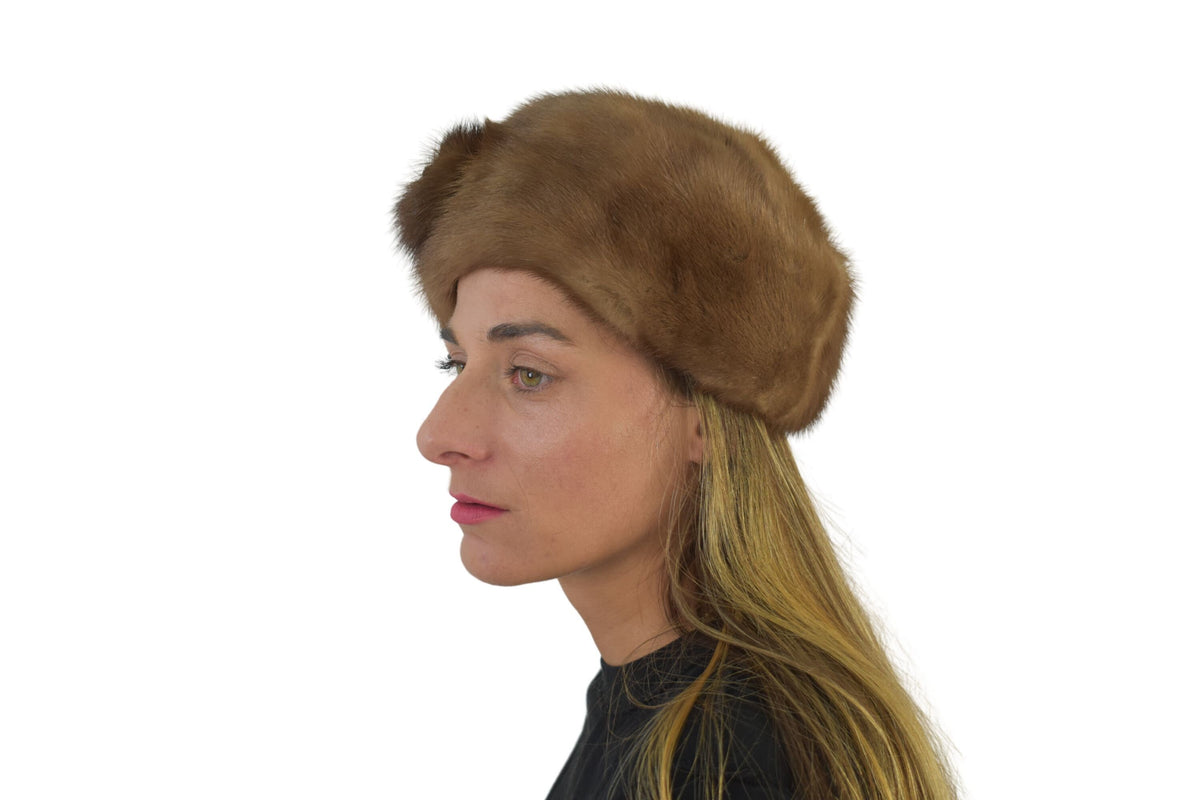 Luxury Fur Hat | Mink Fur Hat  | Vintage style  Fur Hat | Brown Mink Hat | Winter Hat For Women | Gift For Her