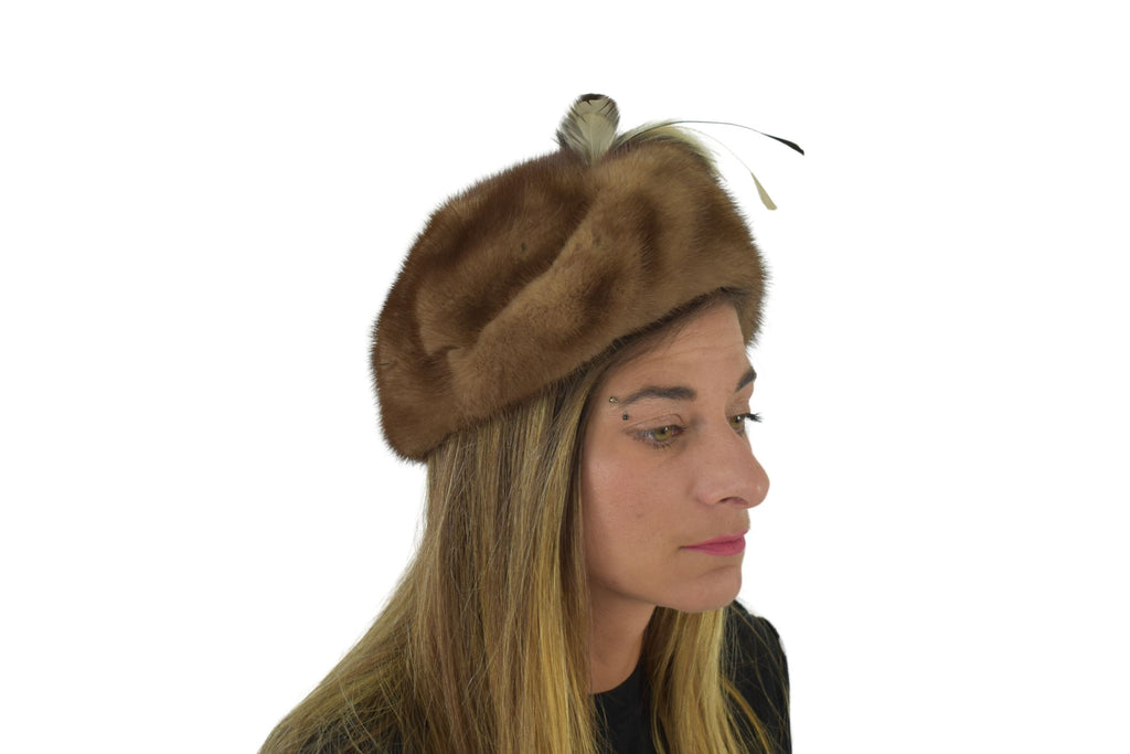 Luxury Fur Hat | Mink Fur Hat  | Vintage style  Fur Hat | Brown Mink Hat | Winter Hat For Women | Gift For Her