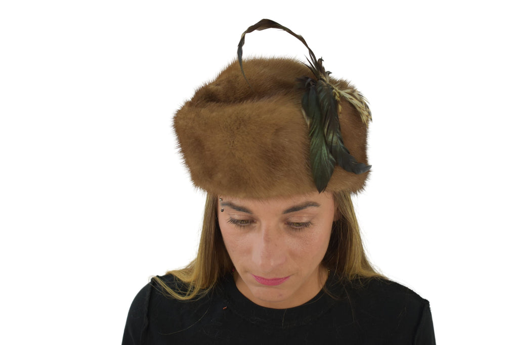 Luxury Fur Hat | Mink Fur Hat  | Vintage style  Fur Hat | Brown Mink Hat | Winter Hat For Women | Gift For Her