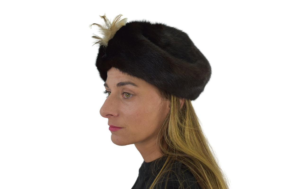 Luxury Fur Hat | Mink Fur Hat  | Bucket Fur Hat | Vintage Brown Mink Hat | Winter Hat For Women | Gift For Her