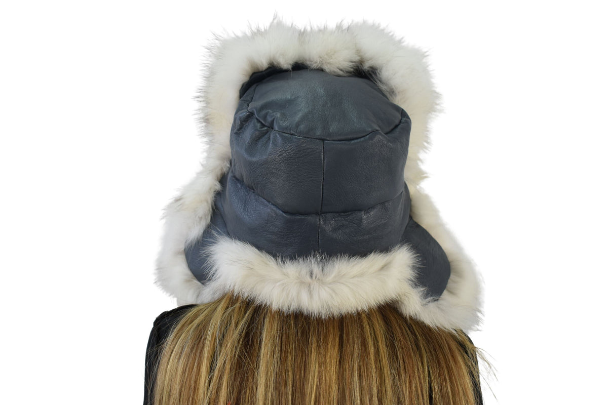 Ushanka Russian Hat | Aviator Fur Hat | Fox Fur Trapper Hat  | Fox And Leather Hat |  Fox Hat | Natural Fox Fur Hat | Gift For Her