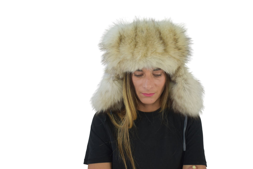 Ushanka Russian Hat | Aviator Fur Hat | Fox Fur Trapper Hat  | Fox And Leather Hat |  Fox Hat | Natural Fox Fur Hat | Gift For Her
