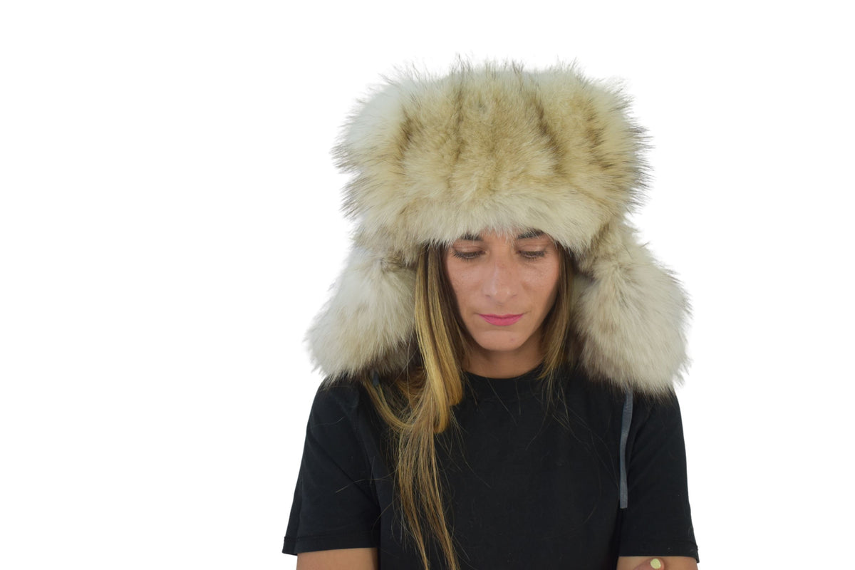 Ushanka Russian Hat | Aviator Fur Hat | Fox Fur Trapper Hat  | Fox And Leather Hat |  Fox Hat | Natural Fox Fur Hat | Gift For Her