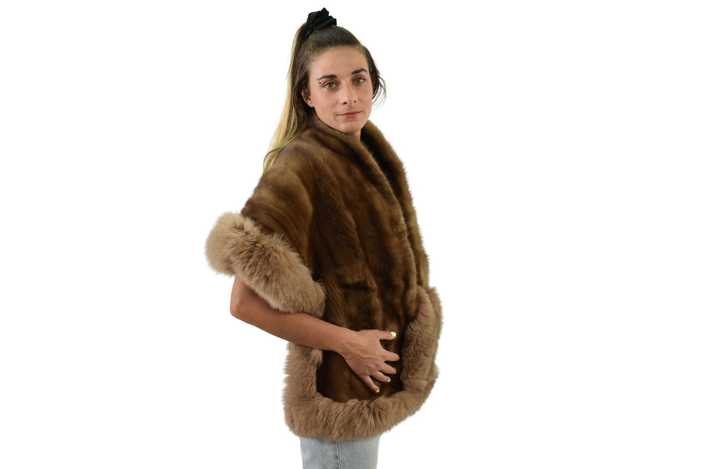 Mink Fur Stole | Mink With fox Etole | Fur Shawls | Luxury fur etole | Bride fur Etole | Mink Fur Wraps | Gift For Her